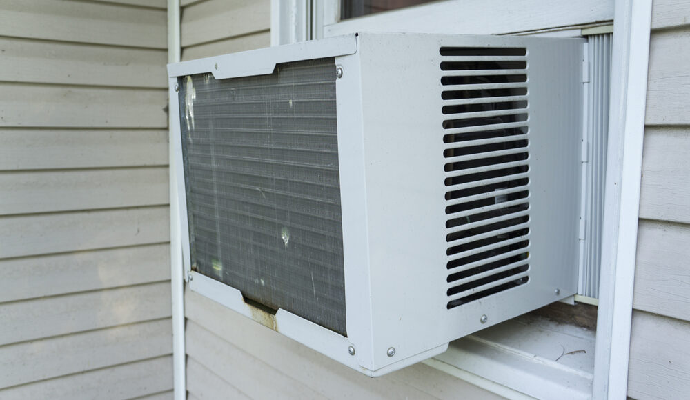 ac unit in apartment window